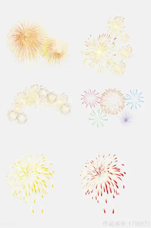 手绘画烟花素材免抠元素素材