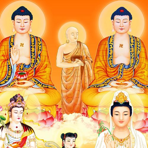 高清全堂满堂菩萨画像挂画众佛图全佛图佛堂国画