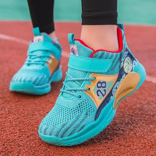 男童运动鞋2022春季新款双网透气中大童轻便篮球鞋男孩柔软跑步鞋