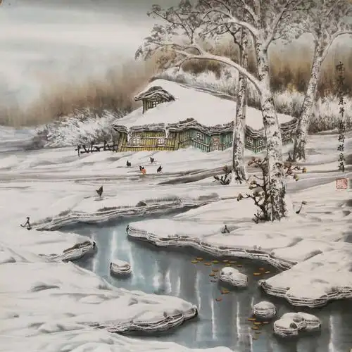 > 高宏-冰雪画作品《瑞雪丰年》