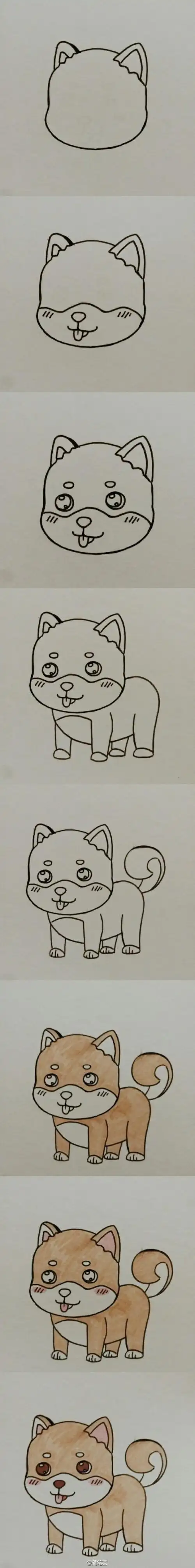 简笔画柴犬教程简笔画课堂