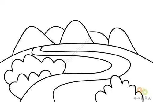 山间小河简笔画画法黄嘴河燕鸥简笔画步骤图