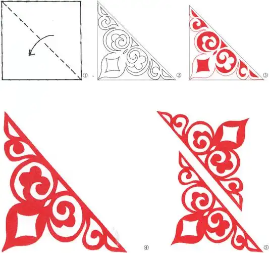 (2)对折角花-剪纸-科普