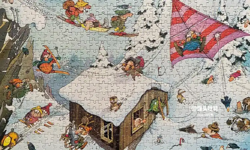 拼图成品heyeloup快乐滑雪500p