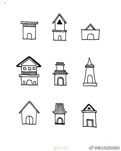 亲子绘画#孩子让你画房子,你还只会画那么两三种?