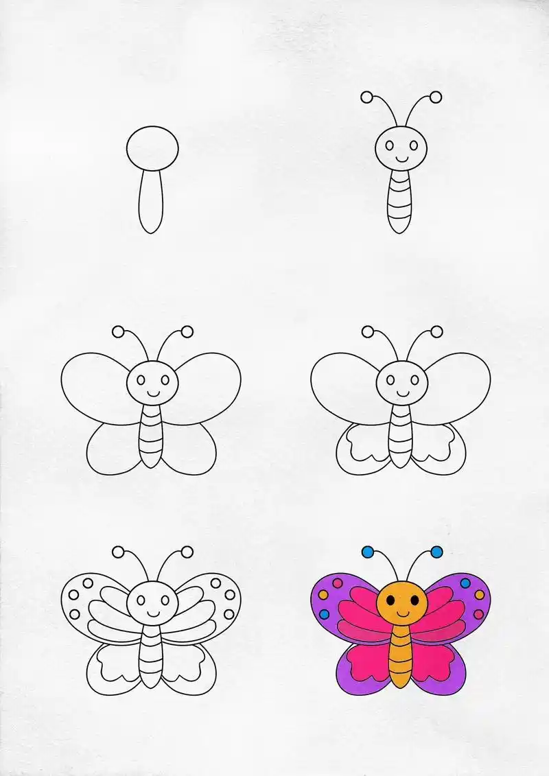 蝴蝶简笔画 #抖音小助手 #少儿绘画 #儿童美术 #绘画分享 你喜欢蝴