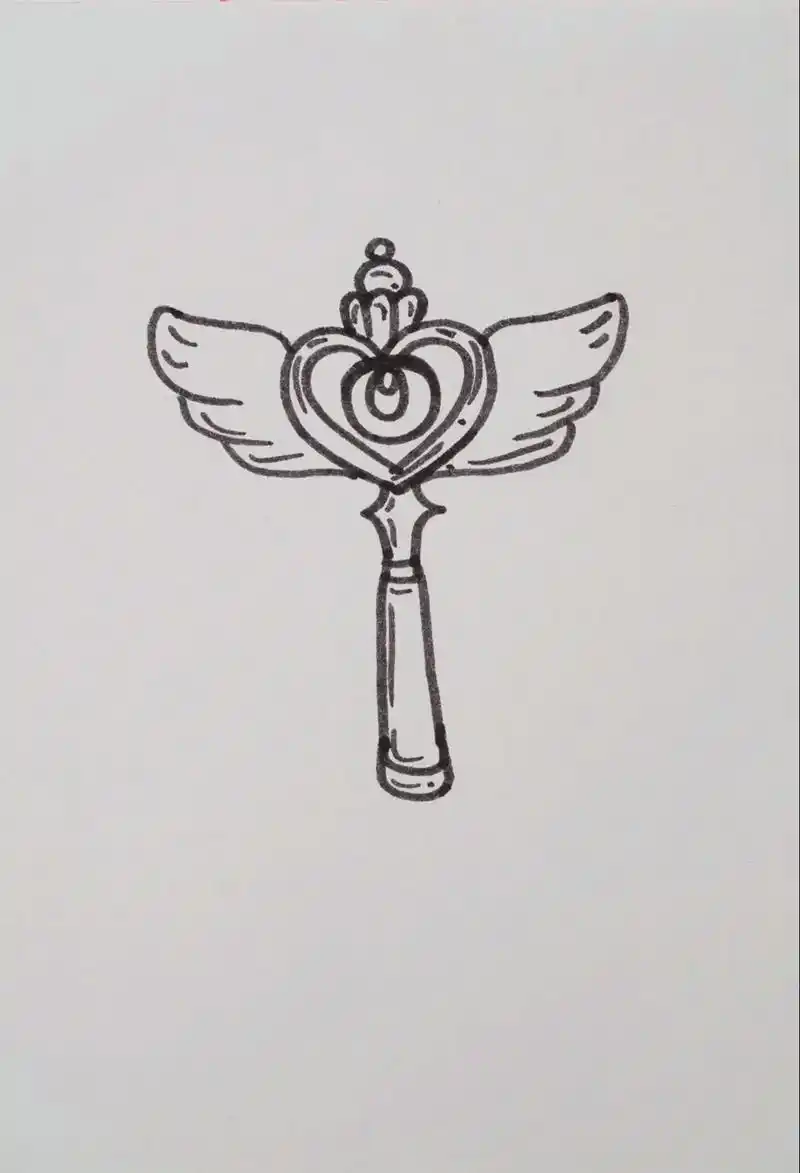 爱心天使魔法棒简笔画.爱心天使魔法棒怎么画?#创作灵感 #画 - 抖音