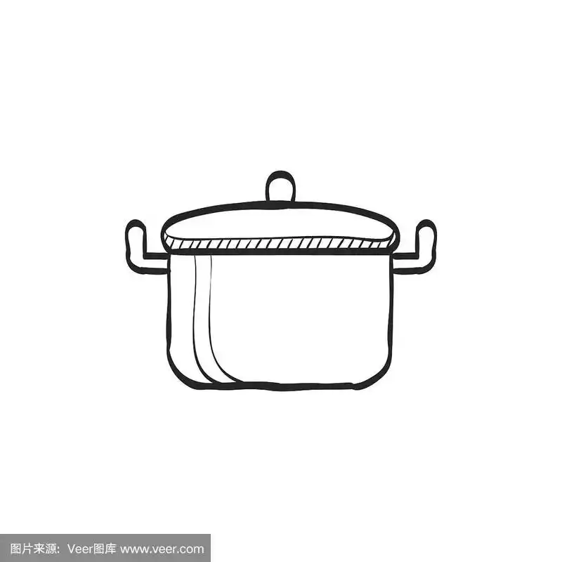 素描图标-烹饪锅