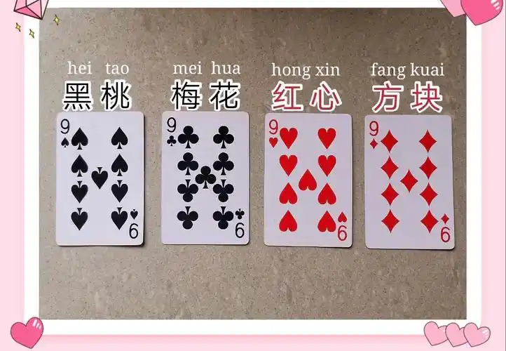 扑克牌(数字1-10,四种花色)         你知道扑克牌有几种颜色和花色呢