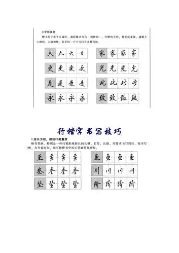 行楷字帖全教程打印版