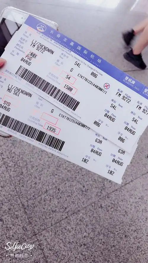 机票到手,先飞上海再悉尼