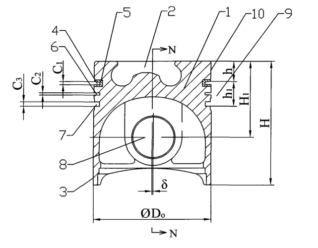 cn201420618y_一种多缸直喷柴油机用活塞失效