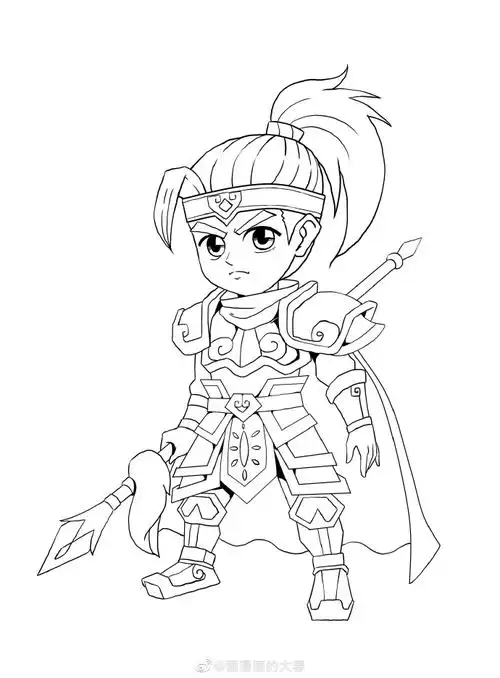 简单三国赵子龙简笔画赵云简笔画儿童画赵子龙简笔画赵云简笔画 帅气