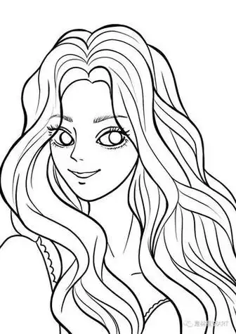 长发公主怎么画长发公主-rapunzel带着皇冠的长发公主儿童简笔画涂色