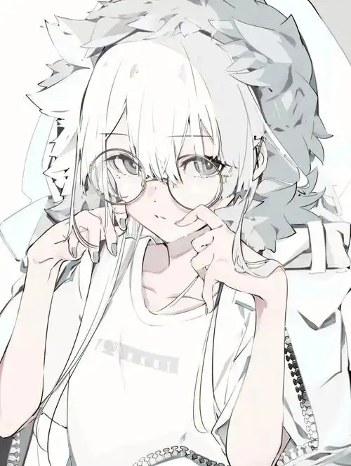 不形于色的白发少女插画模板