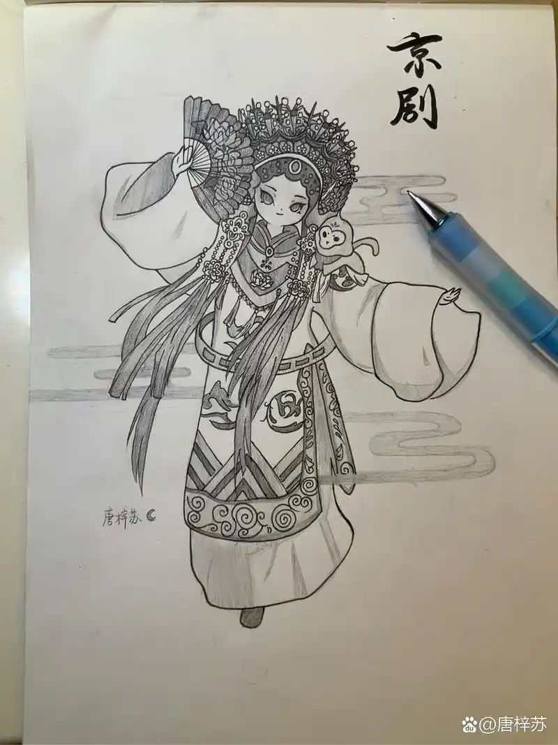 临摹的作品——京剧花旦