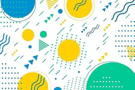 孟菲斯风格的平面设计几何形状背景