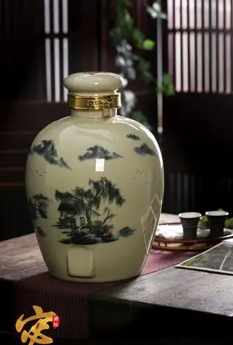 景德镇陶瓷酒坛20斤30斤泡酒坛子带龙头密封家用白酒缸酒罐酒坛子封后