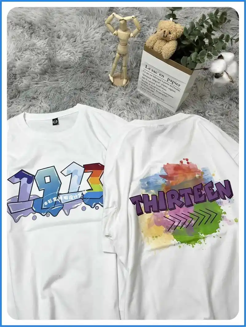 青春有活力的班服款式推荐手绘涂鸦设计3班数字水彩泼墨风班服图案