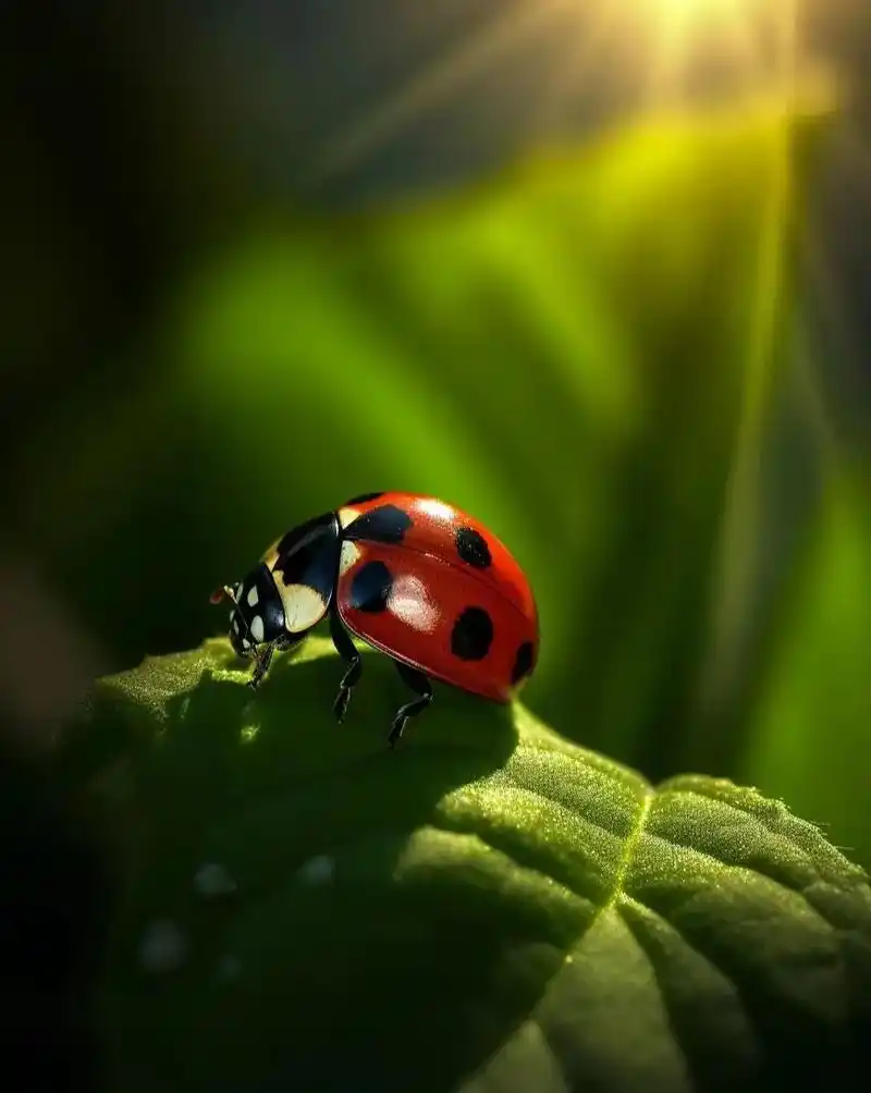 七星瓢虫,非常勤劳的益虫,专吃植物叶子上的害虫 ! 小时候, - 抖音
