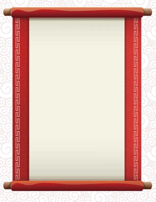 矢量中国风卷轴背景素材