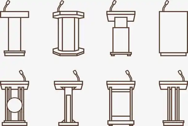 关键词 : 演讲,讲台,麦克风,汇报演说,矢量素材[声明] 觅元素所有素材