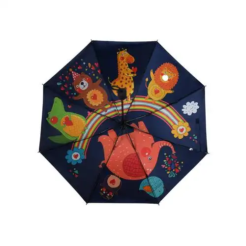 创意图案防晒遮阳伞防紫外线太阳伞黑胶三折印花晴雨伞