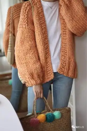 一天就能完成的超粗针织女士棒针羊毛开衫毛衣外套