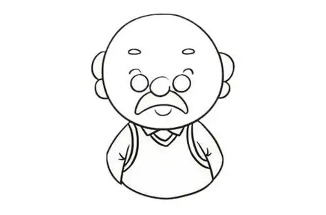 爷爷简笔画的画法步骤教程及图片大全