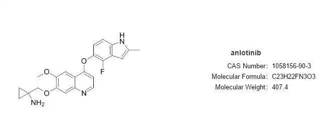 安罗替尼结构式安罗替尼于2018年5月首次获nmpa批准.