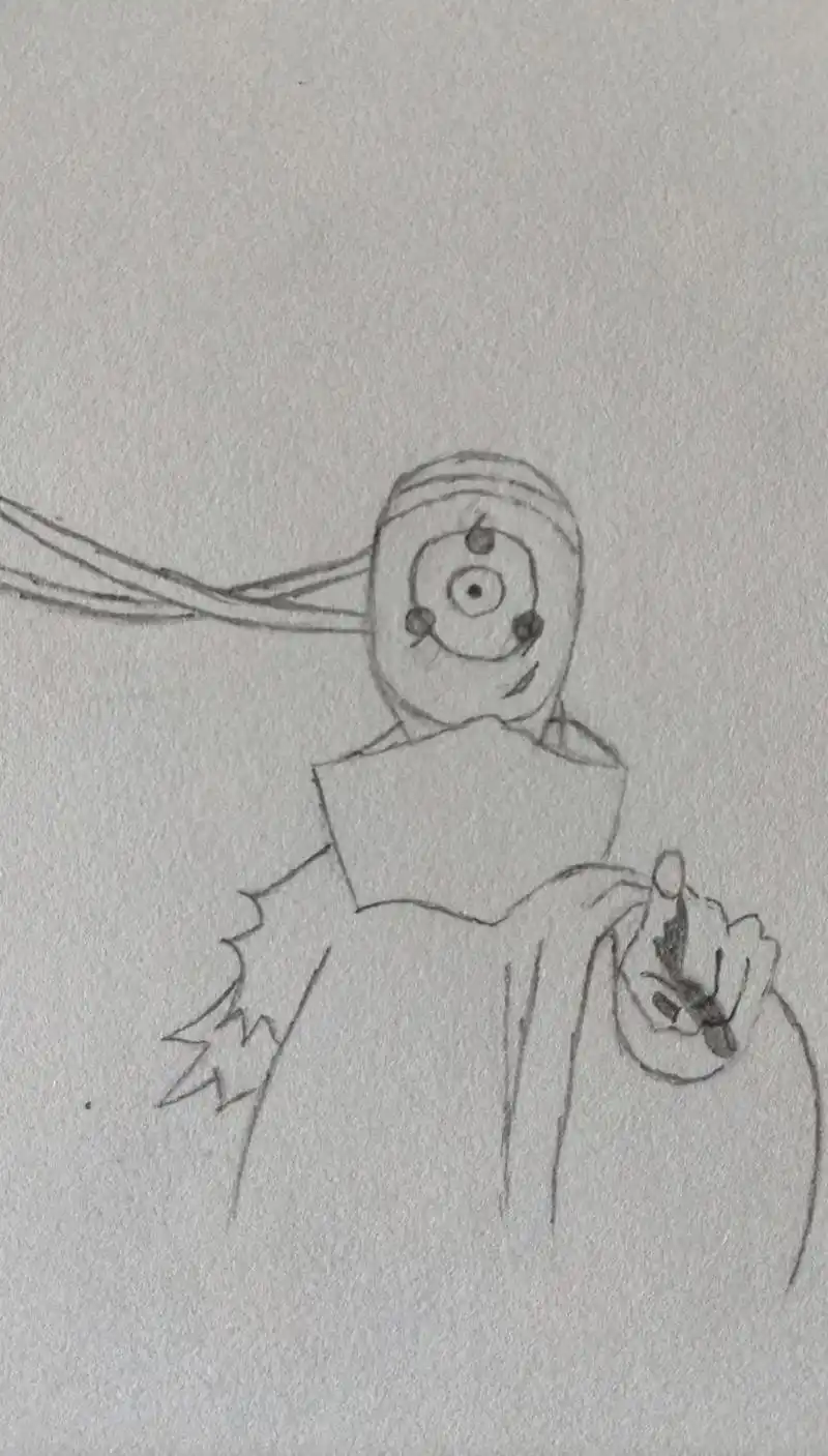 抖加小助手 @dou 小助手  白面具带土手绘教程来了!# - 抖音