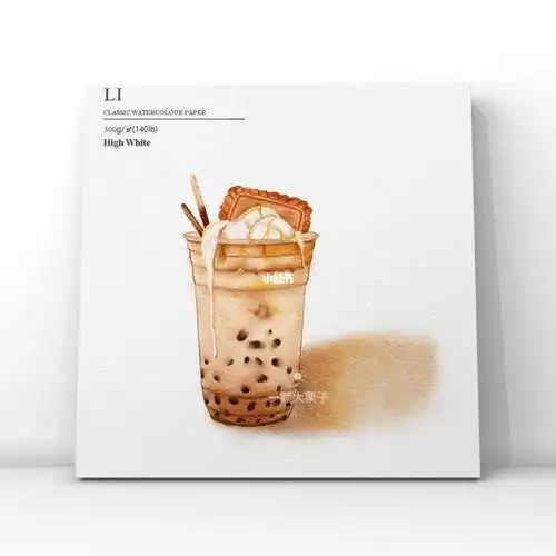 78水彩珍珠奶盖78_水彩画_奶盖_珍珠_减肥_奶茶_阿贞团练_美食