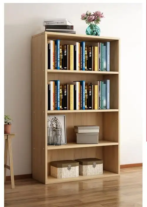简易书架欧式落地书柜简约现代小木柜子储物柜自由组合收纳置物柜