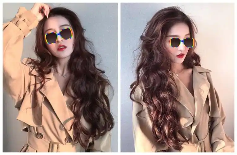 大波浪烫卷发清爽感十足的韩式卷发,相当减龄显嫩的效果,整体感觉很