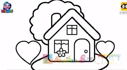 梦幻小屋简笔画卡通