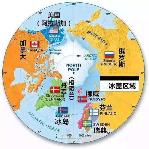 通常来说,北极国家是指在北极圈以北拥有领土的国家,包括加拿大