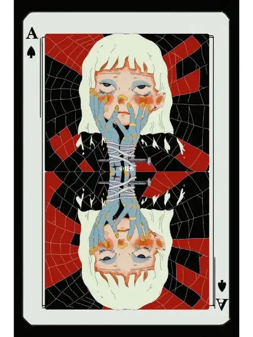 挑战54张扑克牌创意插画254束缚