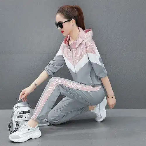 正品牌小李宁静静休闲运动套装女春秋2020年新款女装韩版宽松时尚