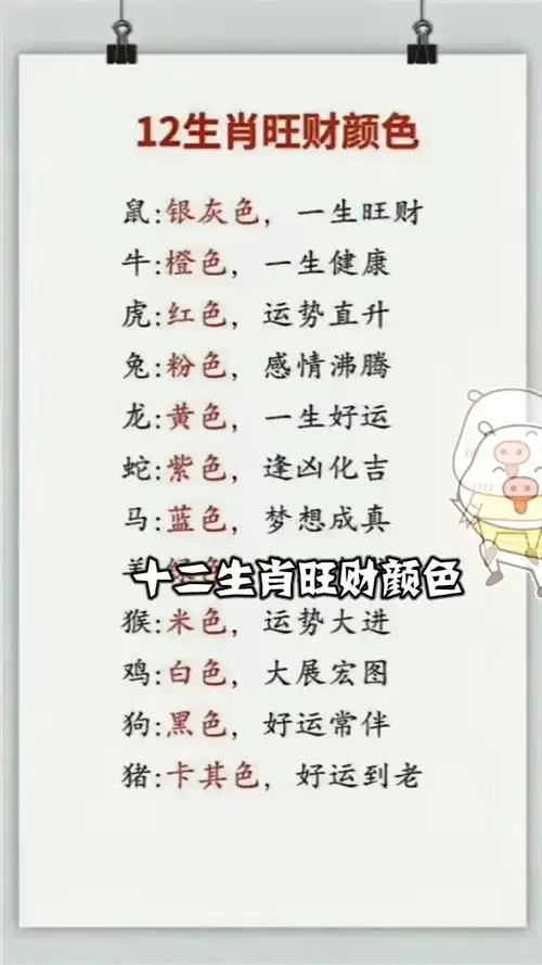 十二生肖旺财颜色,快看看自己的吧,下方留言
