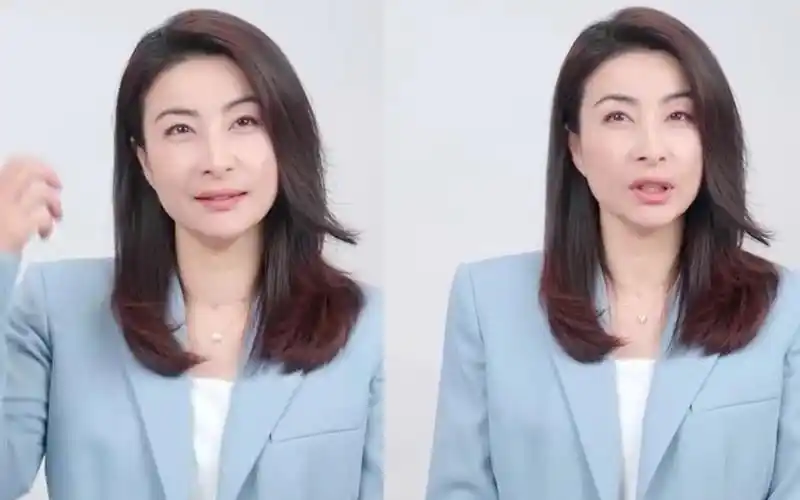 郭晶晶拍双十一广告大片,化淡妆优雅端庄,眼睛乱瞟疑看提词器