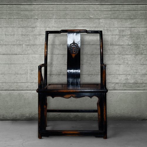 古朴年代榆木太师椅实木仿古做旧书椅中式家具办公扶手茶桌围椅子