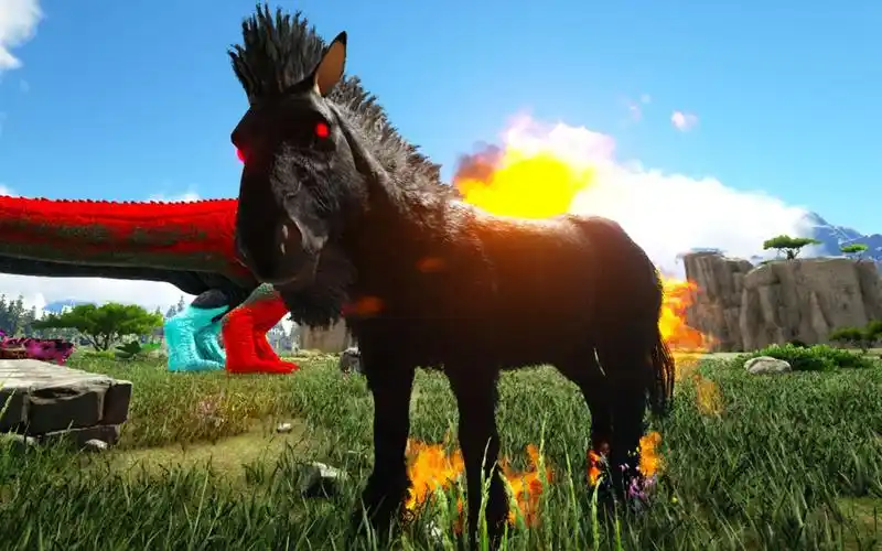 方舟生存进化瓦尔盖罗09抓到一匹地狱烈焰马简直太帅了