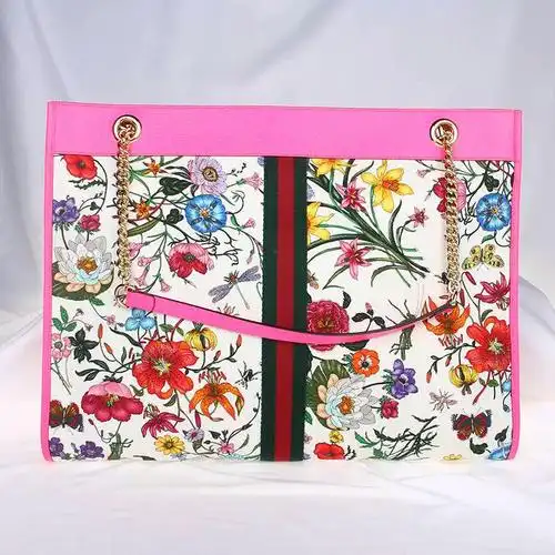 [9.8新]古驰/gucci单肩包女包帆布包拼皮rajah系列公价18500