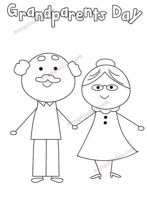 我的爷爷奶奶姥姥姥爷一家人简笔画