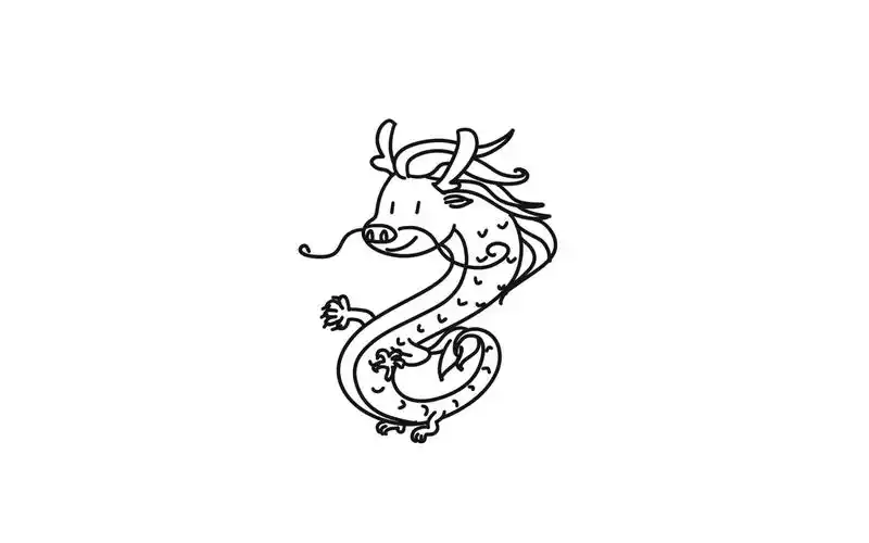简笔画|十二生肖龙,也可以萌萌哒