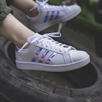 阿迪达斯 (adidas)三叶草鞋子女鞋夏季款情侣金标贝壳头低帮板鞋运动