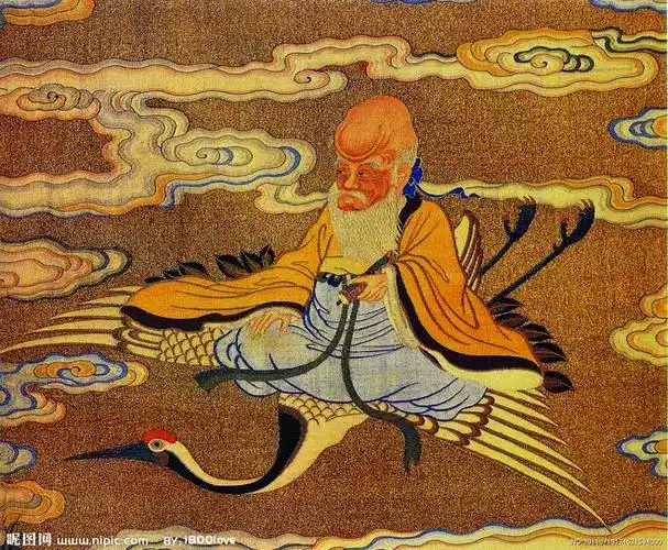 乘仙鹤的老者大图 点击还原