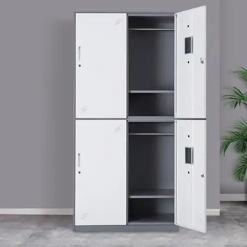 永格更衣柜员工柜钢制铁皮柜四门铁皮柜办公室衣柜储物柜宿舍鞋柜工