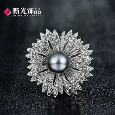 新光饰品专柜正品 珍珠烟花胸针 胸花领针 高档珍珠 新款女
