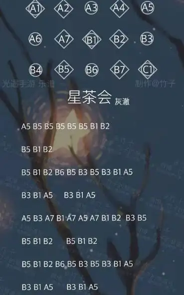 光遇星茶会数字简谱-光遇星茶会琴谱完整版